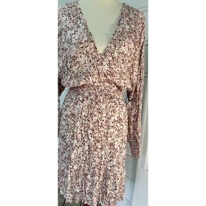 Women's Floral Print Elastic Waist Dress SZ M